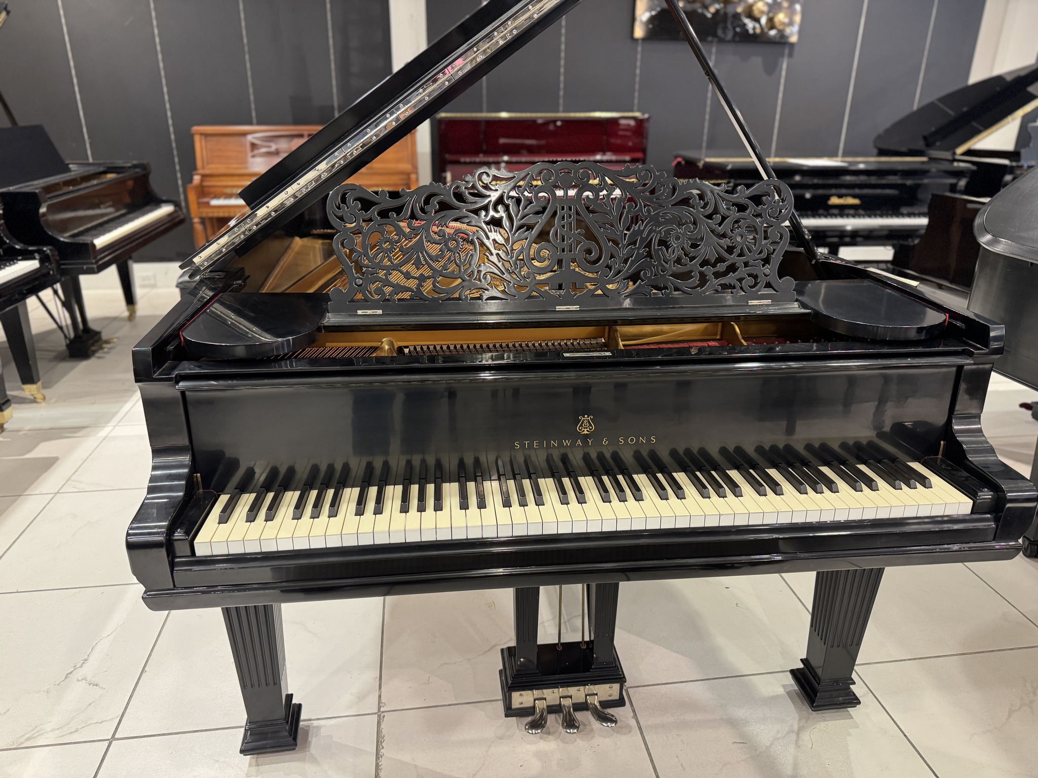 Steinway B Series piano detail